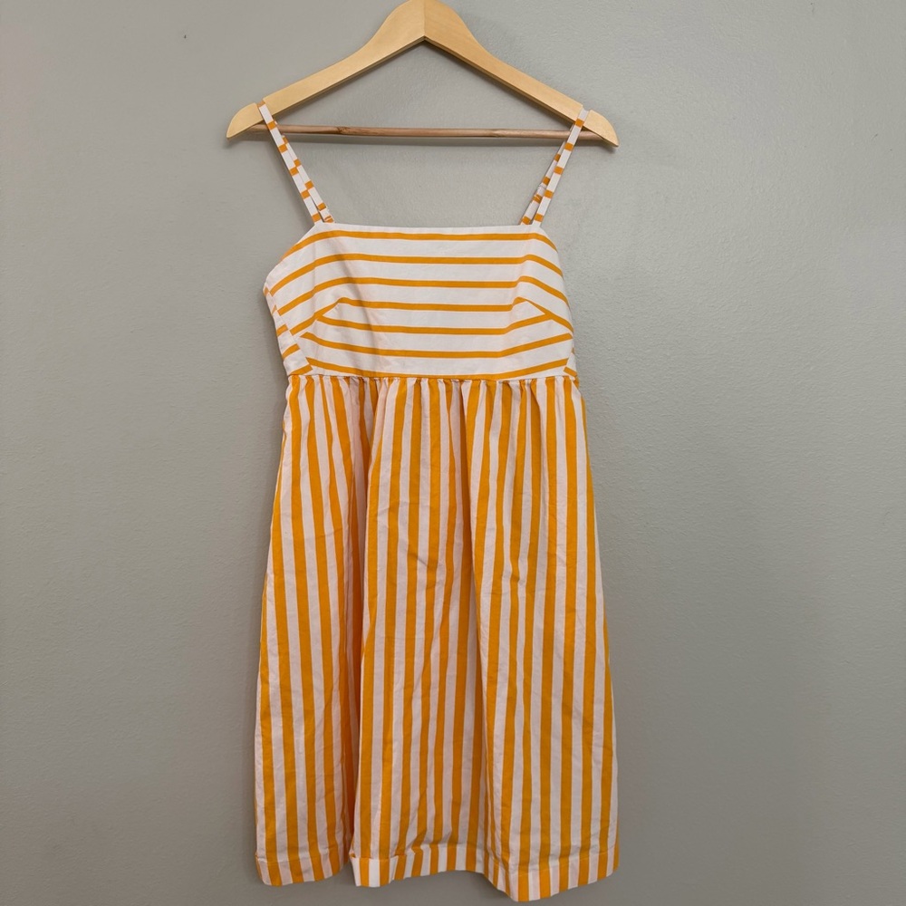J. Crew Yellow and White Striped Mini Sundress